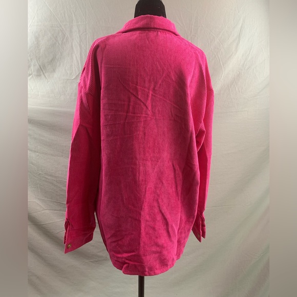 Pink Flap Pocket Corduroy Shirt - Picture 7 of 8